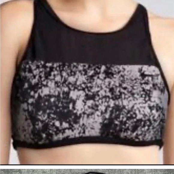 NWT Nike Women’s High-Neck Bikini Top black and gray size Large - Picture 4 of 7